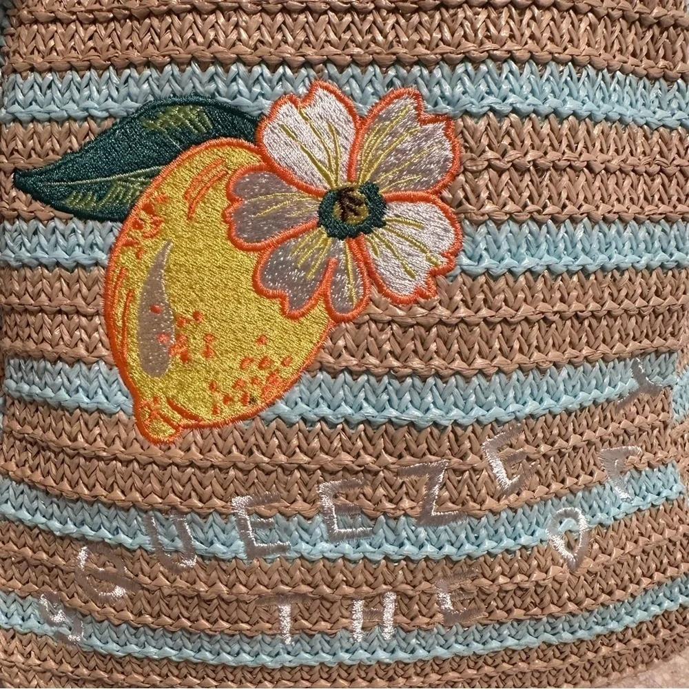 Vera Bradley Small Straw Compact Backpack in Lemon Grove “Squeeze The Day” NWT